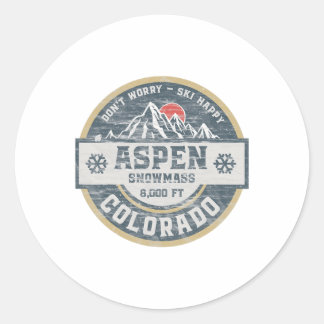 Sticker Rond Aspen Colorado Rocky Mountains Tee Hiking Camping