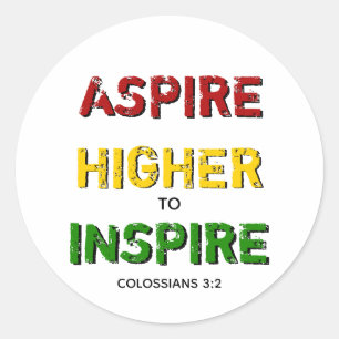 Sticker Rond ASPIRE MOtivationnel HAUT INSPIRE Christian BHM