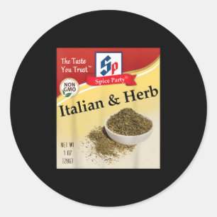 Sticker Rond Assaisonnement italien et aux herbes Groupe de épi