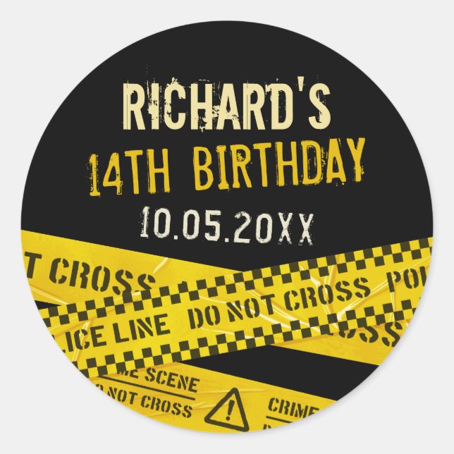 Sticker Rond Assassinat Mystery Party ou police (Devant)