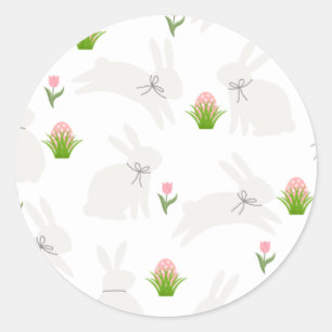 Sticker Rond Assiettes de Pâques minimalistes  