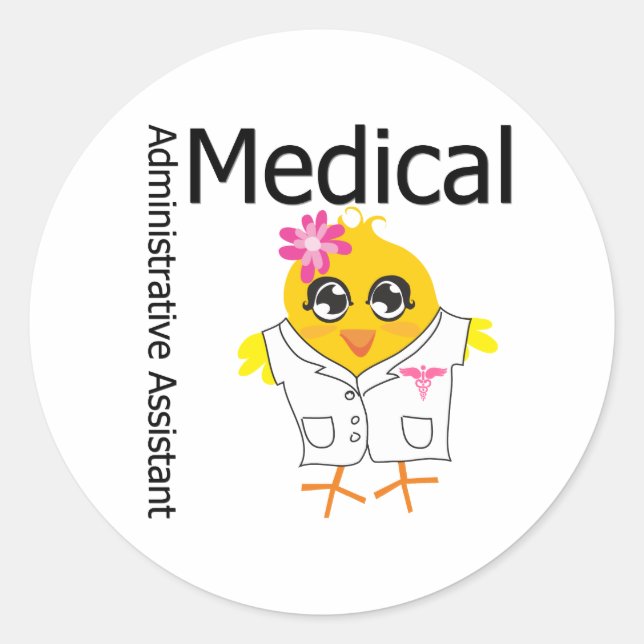 Sticker Rond Assistant administratif Médicale (Devant)