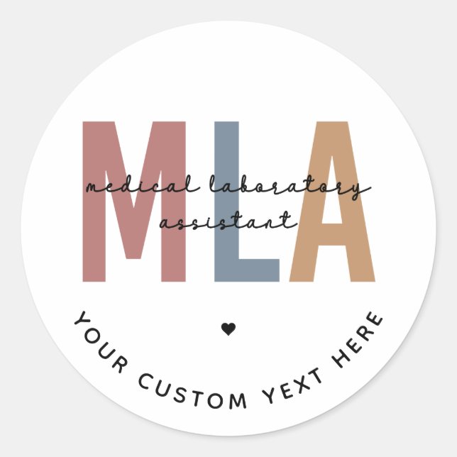 Sticker Rond Assistant de laboratoire Médicale MLA personnalisé (Devant)