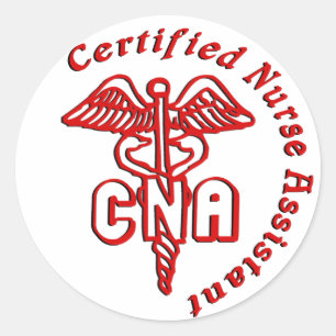 STICKER ROND ASSISTANT DE L'INFIRMIÈRE CERTIFIÉE CADUCEUS CNA