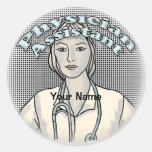Sticker Rond Assistant de médecin féminin