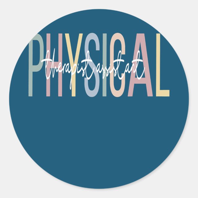 Sticker Rond Assistant de physiothérapie Boho PTA (Devant)