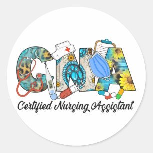 Sticker Rond Assistant en soins infirmiers certifié de l'AIIC