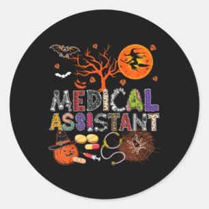 Sticker Rond Assistant médical Halloween Zombie Costume Scary P