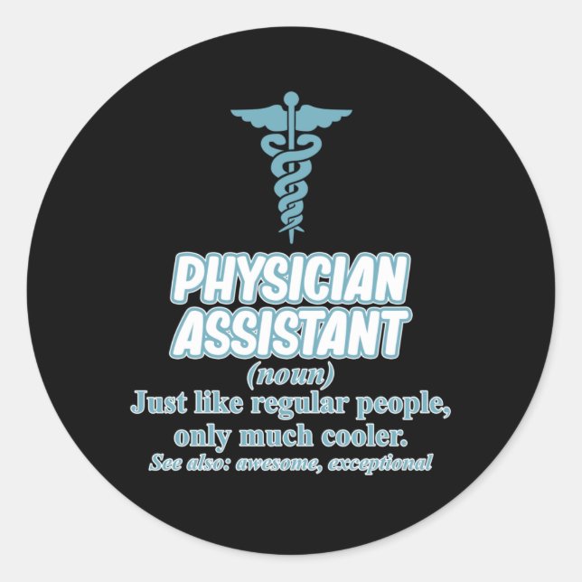 Sticker Rond Assistant physique PA Étudiants médicaux (Devant)