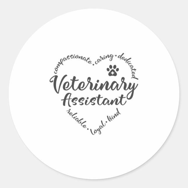 Sticker Rond Assistant vétérinaire (Devant)