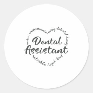Sticker Rond assistante dentaire, dentiste, dentiste