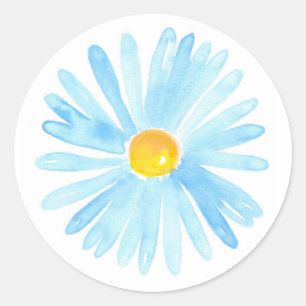 Sticker Rond Aster Adulte bleu doux