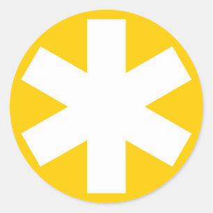 Sticker Rond Asterisk - Blanc sur Ambre