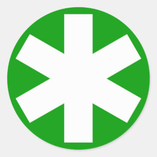 Sticker Rond Asterisk - Blanc sur Vert