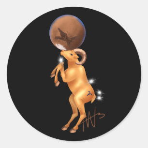 Sticker Rond Astro Aries Mars Zodiac