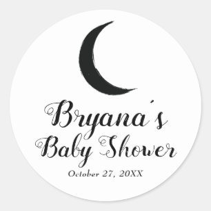 Sticker Rond Astrologie de la Lune du Croissant noir Baby showe