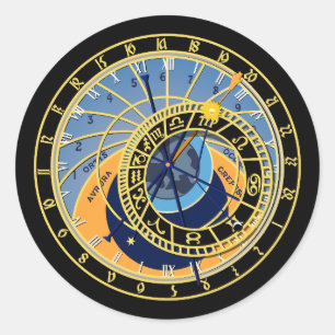 Sticker Rond Astrologie de l'horloge astronomique