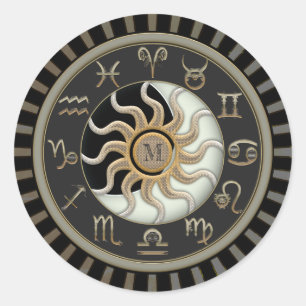 Sticker Rond Astrologie Sun et Moon Design