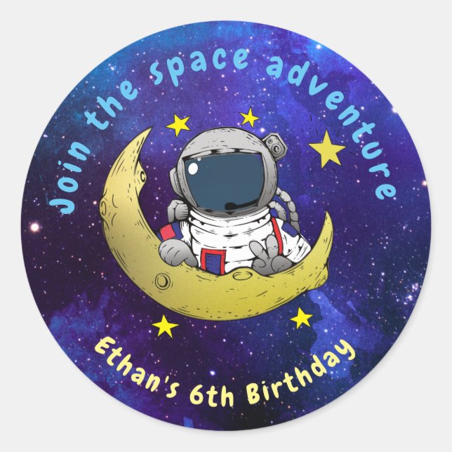Sticker Rond Astronaut & Lune (Devant)