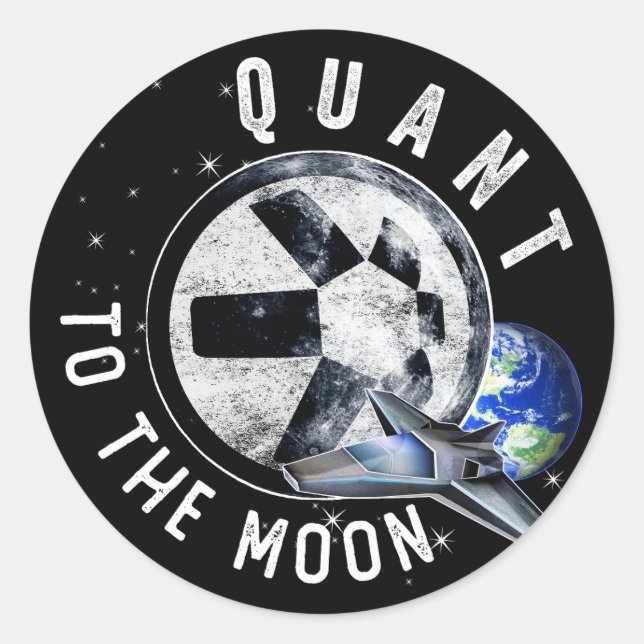 Sticker Rond Astronaut Patinage Quant QNT Crypto Coin HODL Toke (Devant)