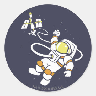 Sticker Rond Astronaute