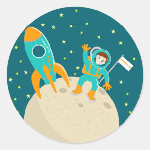 Sticker Rond Astronaute