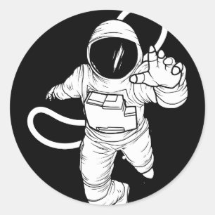 Sticker Rond Astronaute vintage de l'espace extra-atmosphérique
