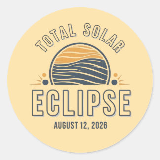 Sticker Rond Astronomie Éclipse solaire totale 2026 Totalité Ao