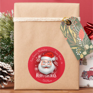 Sticker Rond Atelier du Père Noël Joyeux Noël