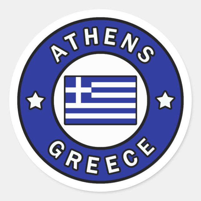Sticker Rond Athènes Grèce (Devant)