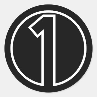Sticker Rond Athlètes Numéro 1 forme circulaire