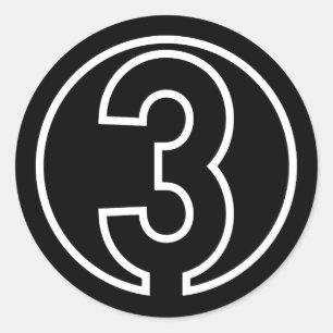 Sticker Rond Athlètes Numéro 3 forme circulaire