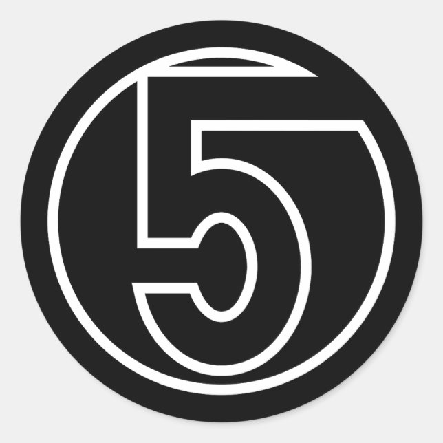 Sticker Rond Athlètes Numéro 5 forme circulaire (Devant)