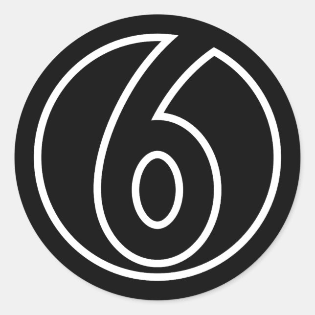 Sticker Rond Athlètes Numéro 6 forme circulaire (Devant)