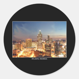 Sticker Rond Atlanta, la Géorgie la nuit - bel horizon