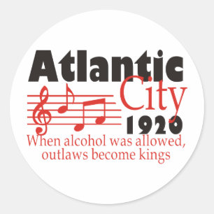 Sticker Rond Atlantic City