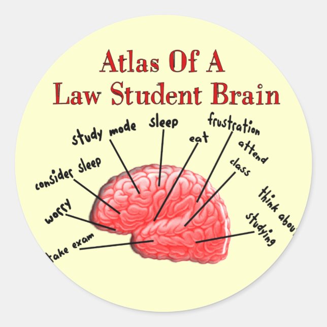 Sticker Rond Atlas du cerveau étudiant en droit (Devant)