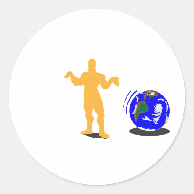 Sticker Rond Atlas haussé (Devant)