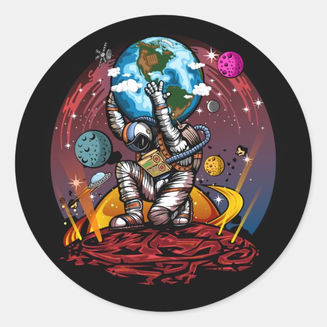 Sticker Rond Atlas Space Man (Devant)