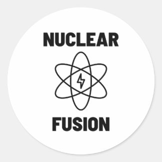 Sticker Rond Atome de fusion nucléaire