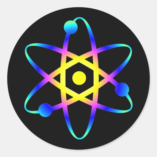 Sticker Rond atome de science (Devant)