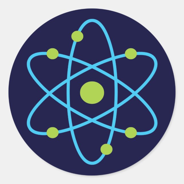 Sticker Rond Atome scientifique (Devant)