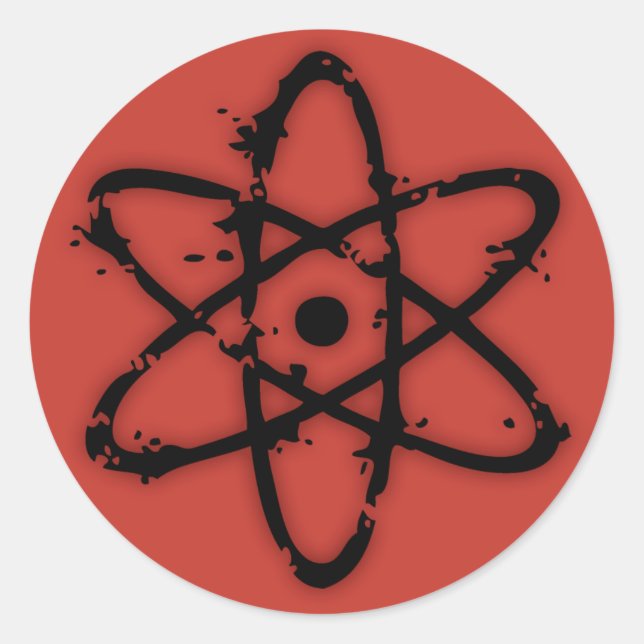 Sticker Rond Atomiques Nuculaires ! (Devant)
