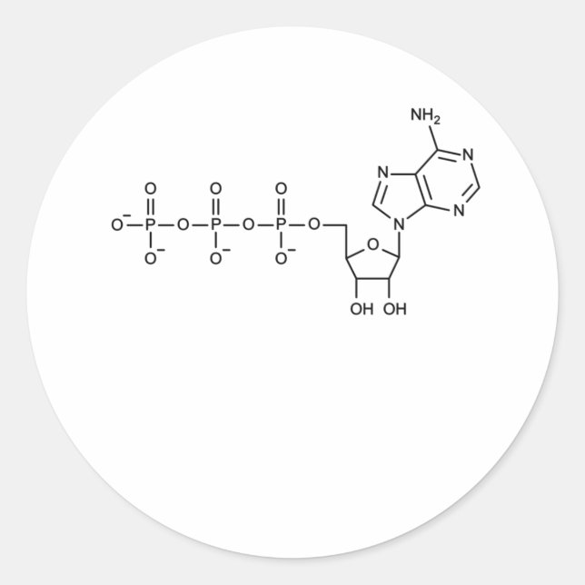 Sticker Rond ATP Formule pour professeur de biologie et de scie (Devant)