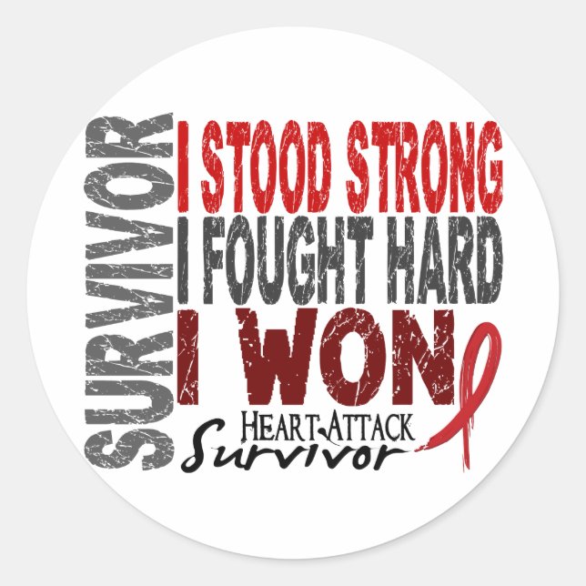 Sticker Rond Attaque cardiaque Survivant 4 Maladie cardiaque (Devant)