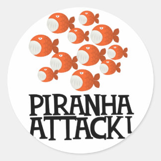 Sticker Rond attaque de piranha !