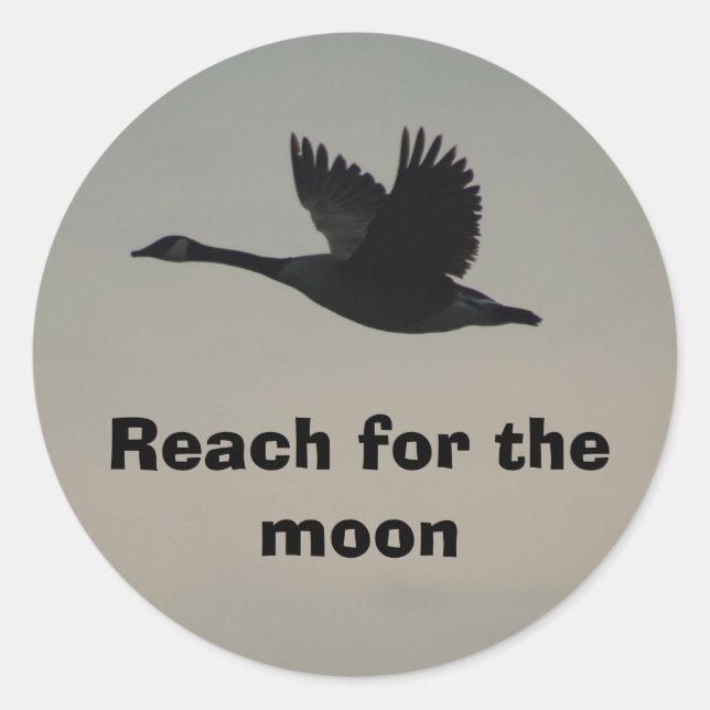 Sticker Rond Atteindre pour la lune (Devant)