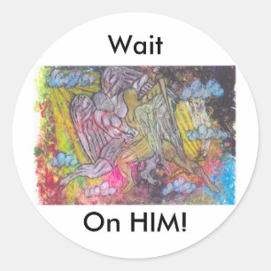 Sticker Rond Attente sur lui