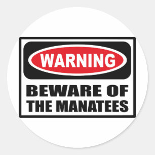 STICKER ROND ATTENTION À L'ÉCRAN MANATEES