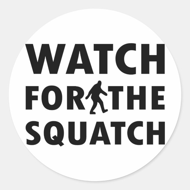 Sticker Rond Attention à Squatch (Devant)